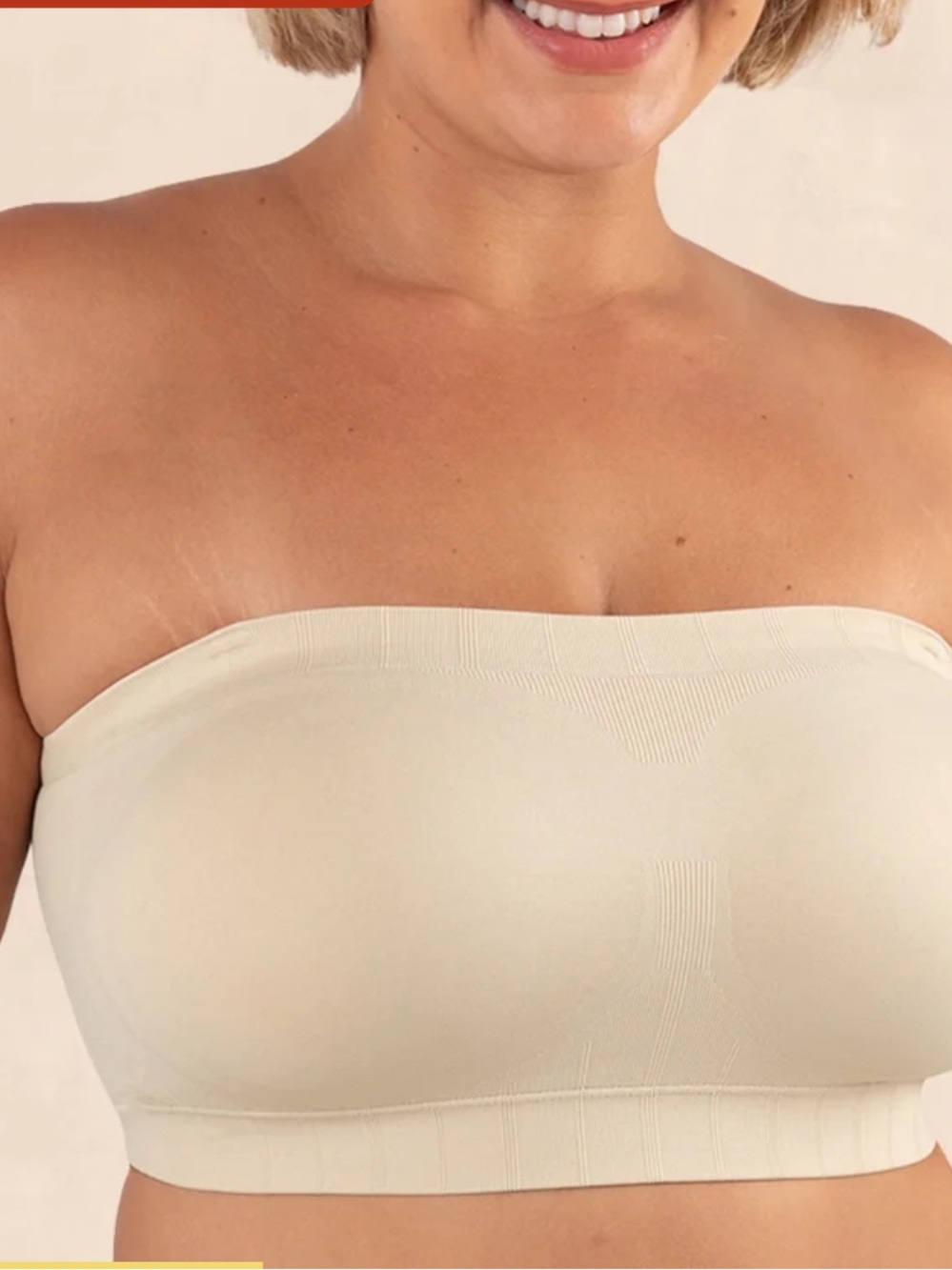 NWT Truekind bandeau strapless bra 3x tan nude